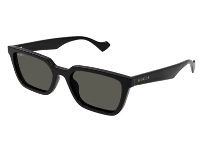 Pre-owned Gucci Rectangle Sunglasses In Black Grey (gg1539s/001/55) In Gray