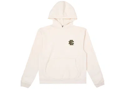 Pre-owned Eric Emanuel Men's  Ee Basic Hoodie In Buttercream Brown/forest Green In Multi