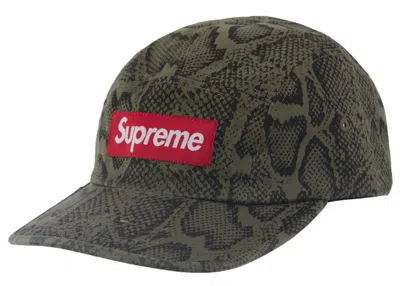 Pre-owned Supreme Washed Chino Twill Camp Cap (ss24) In Snake