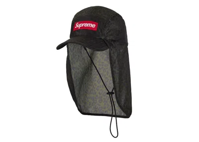 Pre-owned Supreme Mesh Sunshield Camp Cap In Leopard