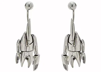 Pre-owned Marc Jacobs X Futura Pointman Earrings In Silver/plated Brass