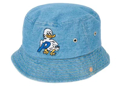 Pre-owned Palace Men's  Duck Denim Bucket Hat In Stone Wash