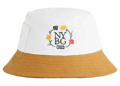 Pre-owned Kith X New York Botanical Garden Two Tone Canvas Dawson Bucket Hat In Sandrift
