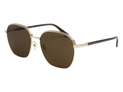 Pre-owned Gucci Square Sunglasses In Gold Brown (gg1100sa/002/58)