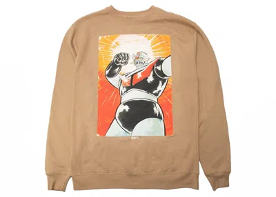 Pre-owned Bait Men's  X Goodsmile X Mazinger Robot Crewneck Sweatshirt Sweater In Sand