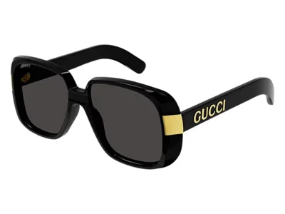 Pre-owned Gucci Women's  Square Sunglasses In Black (gg0318s 005)
