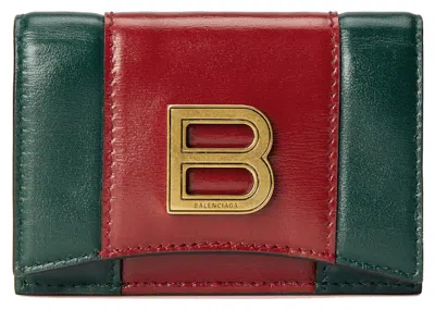 Pre-owned Gucci Women's  X Balenciaga The Hacker Project Snap Card Case Wallet In Green/red
