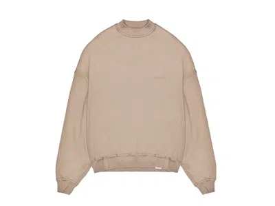 Pre-owned Represent Men's  Blank Oversized Crewneck Sweatshirt In Taupe