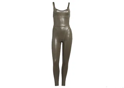 Pre-owned Adidas Originals Women's Adidas Ivy Park Vneck Catsuit In Medium Dark Khaki