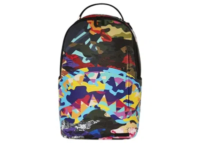 Pre-owned Sprayground Sliced And Diced Camo Backpack In Camo In Multi