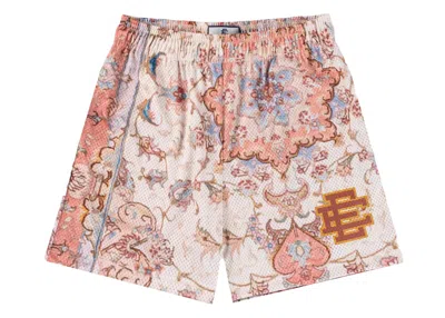 Pre-owned Eric Emanuel Men's  Ee Basic Rug Print Short In White/pink In Multi