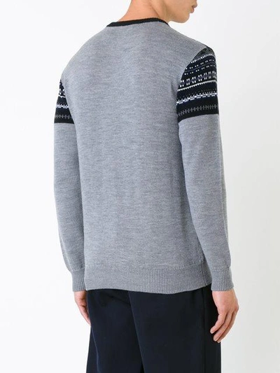 Shop Yoshio Kubo Yoshiokubo Fringe Detail Embroidered Sweater - Grey