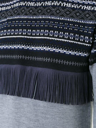 Shop Yoshio Kubo Yoshiokubo Fringe Detail Embroidered Sweater - Grey