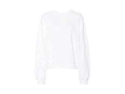 Pre-owned Alexander Wang T Women's T By Alexander Wang Essential Terry Crew Puff Paint Sweatshirt In White