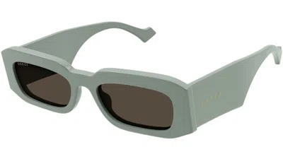 Pre-owned Gucci Women's  Rectangle Sunglasses In Sage (gg1426s/004/54)