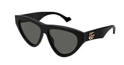 Pre-owned Gucci Irregular Sunglasses In Black (gg1333s/001/fr)