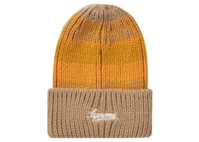 Pre-owned Supreme Mixed Stripe Beanie In Tan