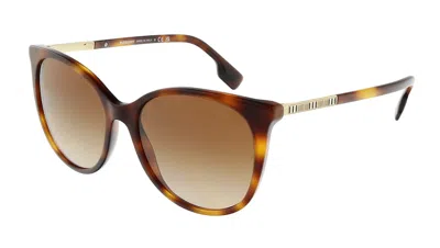 Pre-owned Burberry Women's  Cateye Sunglasses In Light Havana (0be4333 33161355)