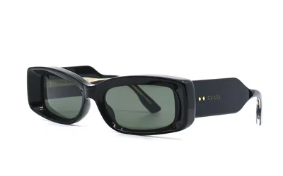 Pre-owned Gucci Rectangle Sunglasses In Black/grey (gg1528s/001)