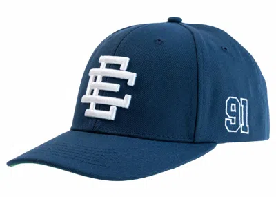 Pre-owned Eric Emanuel Men's  Ee Basic Hat In Navy Blue/white In Multi