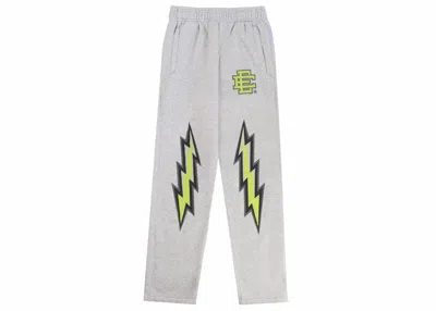 Pre-owned Eric Emanuel Men's  Ee Basic Sweatpant In Gray/lime Bolt In Multi