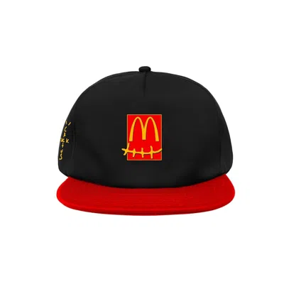 Pre-owned Travis Scott X Mcdonald's Smile Hat In Black/red In Multi