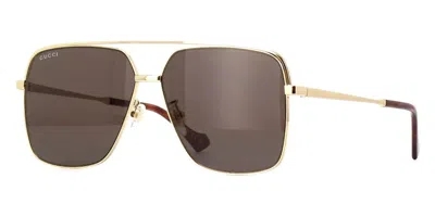 Pre-owned Gucci Square Sunglasses In Gold (gg1099sa/003/61)