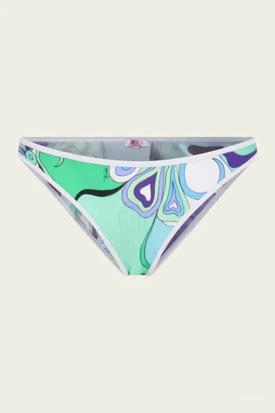 Pucci Orchidee-print Bikini Botton In Verde Lilla In Multi