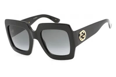 Pre-owned Gucci Women's  Oversized Square Sunglasses In Black/grey (gg0053sn/001)