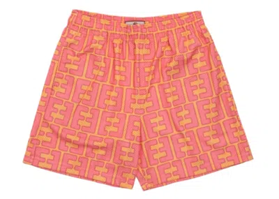 Pre-owned Eric Emanuel Men's  Ee Basic Short In Pink/ee Print