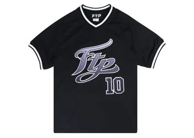 Pre-owned Ftp Men's  Script Pullover Baseball Jersey In Black