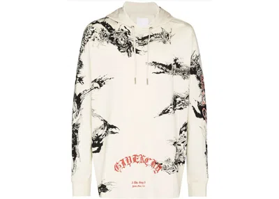 Pre-owned Givenchy Men's  Gothic Oversized Hoodie In White