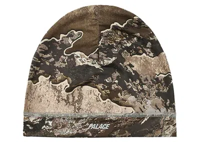 Pre-owned Palace Trail Runner Nein Cuff Beanie In Realtree In Brown