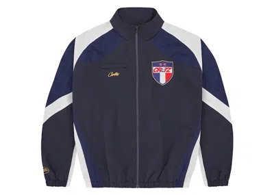 Pre-owned Corteiz Men's  Francais Shuku Jacket In Navy Blue/white In Multi