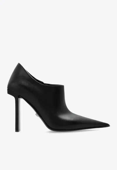 VERSACE SLICE 105 LEATHER ANKLE BOOTS 