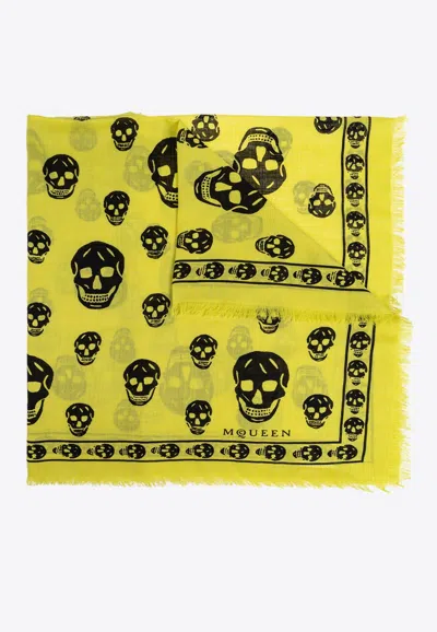 Alexander Mcqueen Skull Print Wool Scarf