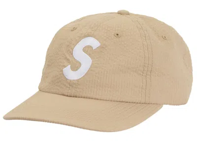Pre-owned Supreme Seersucker S Logo 6 Panel In Tan