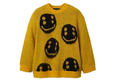 Pre-owned Marc Jacobs Men's  X Cactus Plant Flea Market Smiley Sweater In Yellow/black In Multi