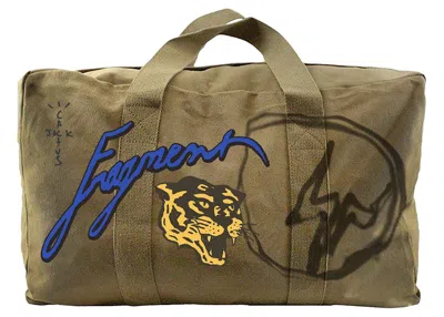 Pre-owned Travis Scott Cactus Jack For Fragment Icons Duffle In Olive In Green