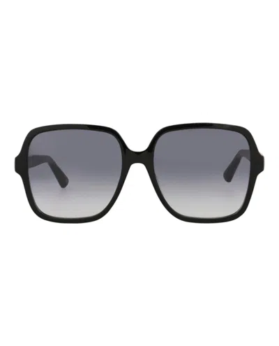 Pre-owned Gucci Women's  Squareframe Acetate Sunglasses/30013438002) In Black/grey (gg1189s