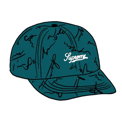 Pre-owned Supreme Script Logos 6panel In Bright Teal