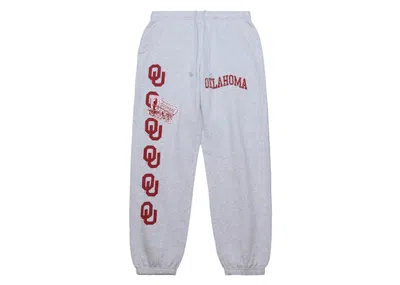 Pre-owned Travis Scott X Mitchell & Ness Oklahoma Sooners Classic Sweatpants In Heather Gray
