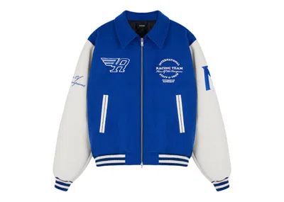 Pre-owned Represent Men's  Racing Team Varsity Jacket In Cobalt Blue