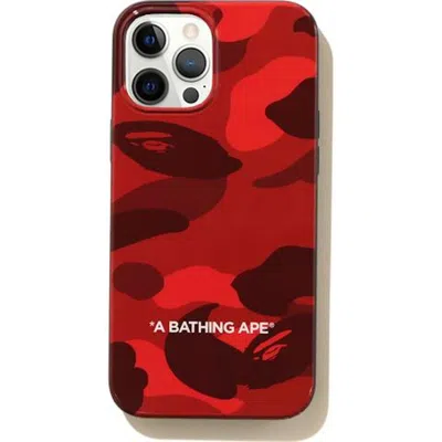 Pre-owned Bape Camo Iphone 12 Pro Max Case In Red