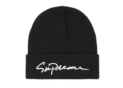Pre-owned Supreme Classic Script Beanie In Black