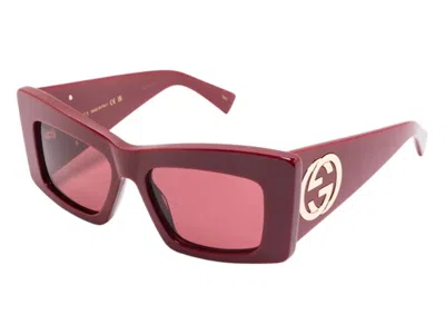Pre-owned Gucci Butterfly Sunglasses In Burgundy Red (gg1842s/005/53)