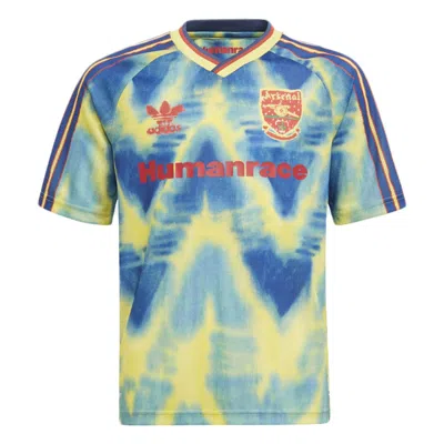 Pre-owned Adidas Originals Arsenal Human Race Kids Jersey In Eqt Yellow/collegiate Navy Blue In Multi