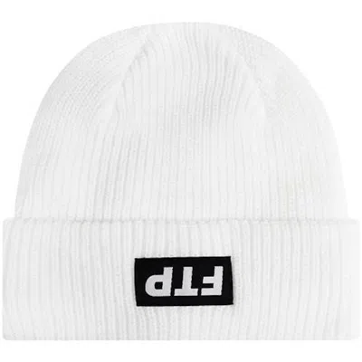 Pre-owned Ftp Upside Down Logo Beanie In White