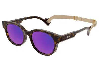 Pre-owned Gucci Wayfarer Sunglassesfr) In Tortise/purple (gg1237sa/004