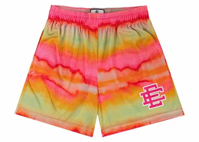 Pre-owned Eric Emanuel Men's  Ee Short In Pink/yellow Stripe